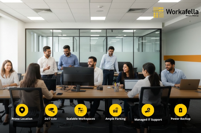 Premium coworking space amenities at Workafella India